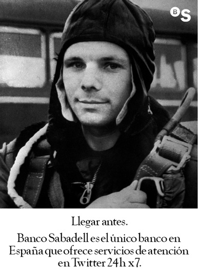 Yuri Gagarin en la campaña de Banco Sabadell