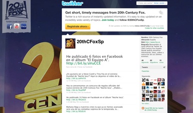 Página de 20th Century Fox en Twitter