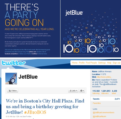 JetBlue regala billetes en Twitter