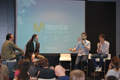 David Troncoso, Alfonso González, Joaquín Reyes y Enrique Vergara  en la presentación de la serie de Enjuto