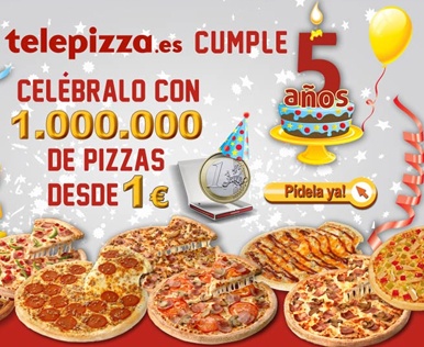 Telepizza ofrece 1 millón de pizzas por un euro