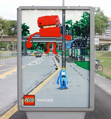 Un monstruo de Lego en las calles de Kuala Lumpur
