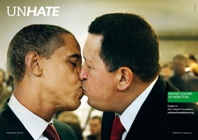 Obama y Chávez se besan en la última campaña de Benetton