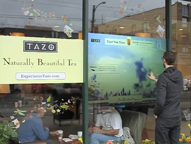 Escaparate interactivo de Starbucks para dar a conocer el nuevo Tazo
