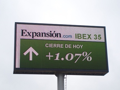El IBEX 35 en las pantallas de Clear Channel