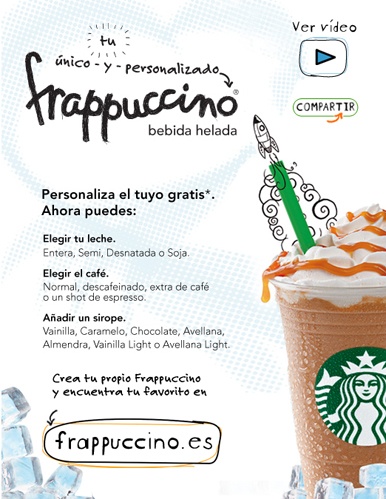 Crea tu propio Frappuccino online