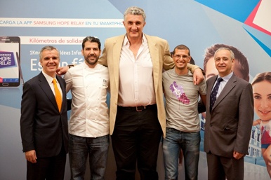 Fernando Romay, Pablo Villalobos y Paco Roncero en la presentación de Samsung Hope Relay