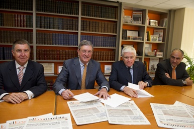 Firma del acuerdo entre Mediaset y elEconomista