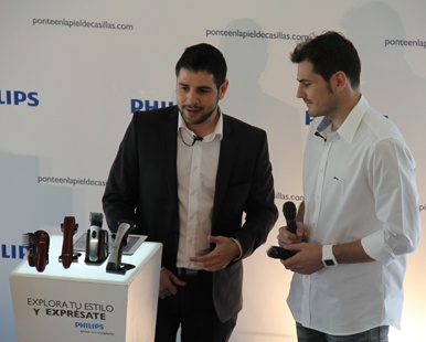 Casillas presentó los nuevos productos de afeitado de Phillips