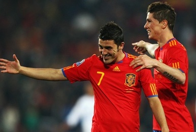 Villa brindó su primer gol en Sudáfrica a la afición española