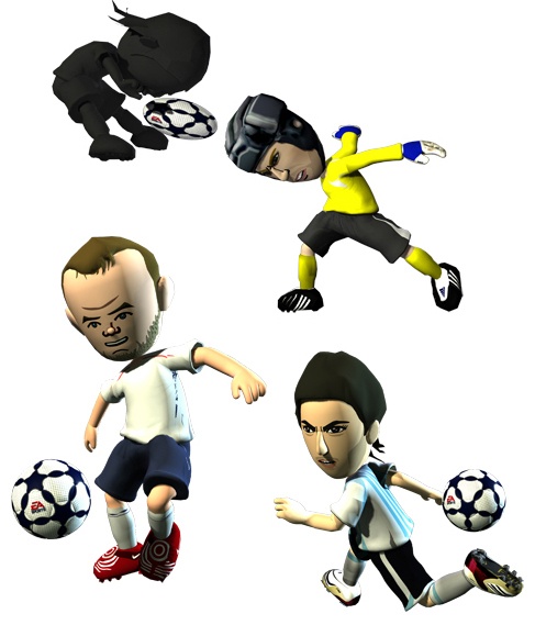 Higuain Rooney y Cech version Mii