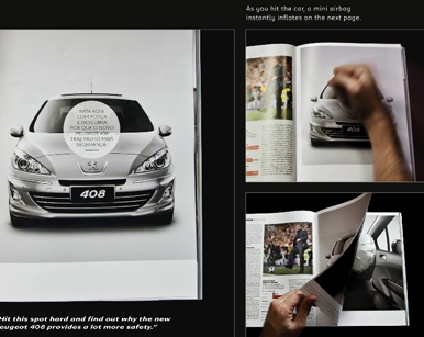 Gráfica de Peugeot con airbag incorporado