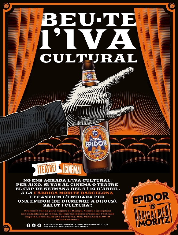La cerveza Moritz Epidor rompe con el IVA cultural