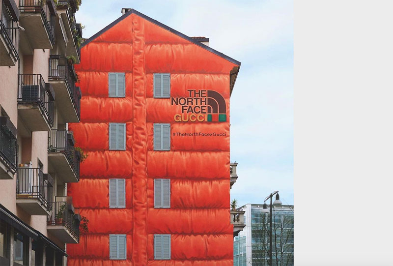 Gucci y The North Face visten fachadas con su nueva colección
