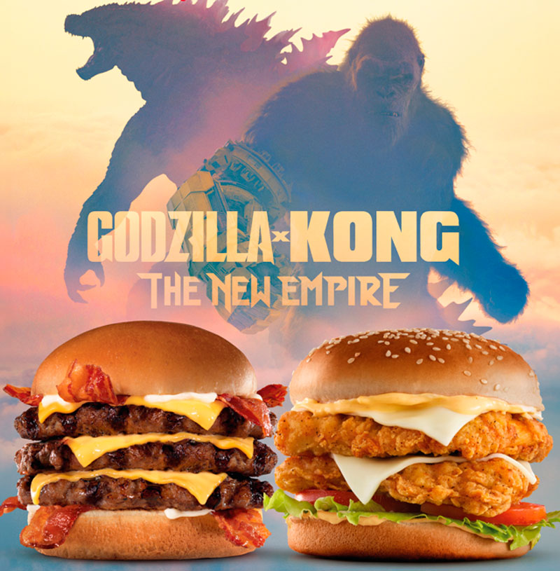 Nuevas burgers de Carl´s inspiradas en Godzilla y Kong