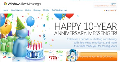 10 cumpleaños de Messenger