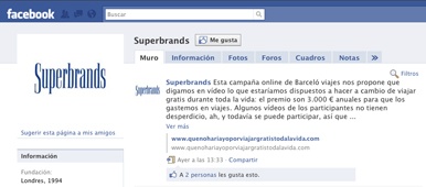 Perfil de Superbrands en Facebook