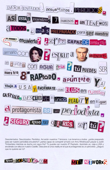 Collage enviado a los periodistas por MTV Networks