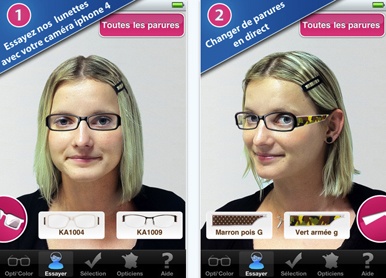 Aplicación móvil para probarse las gafas Atol
