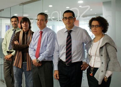Carlos Recio, Fernando Caride, Valentín Prieto, Daniel Morote y Olaya Guillamón , directivos de Portavoz Madrid