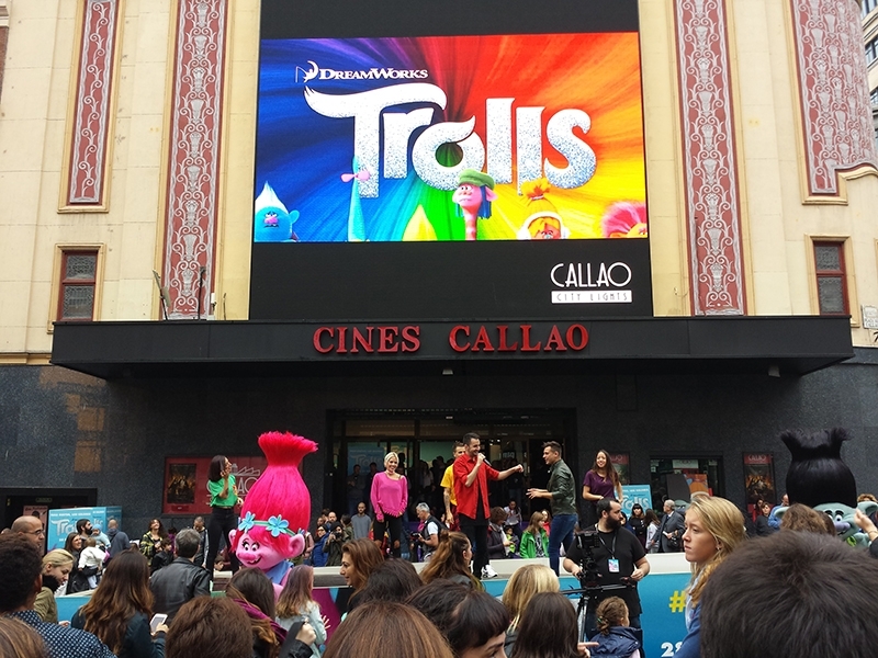 Los Cines Callao acogen el preestreno de 'Trolls'