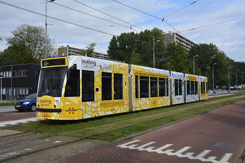 Street Marketing de Vueling en el tranvía de Amsterdam