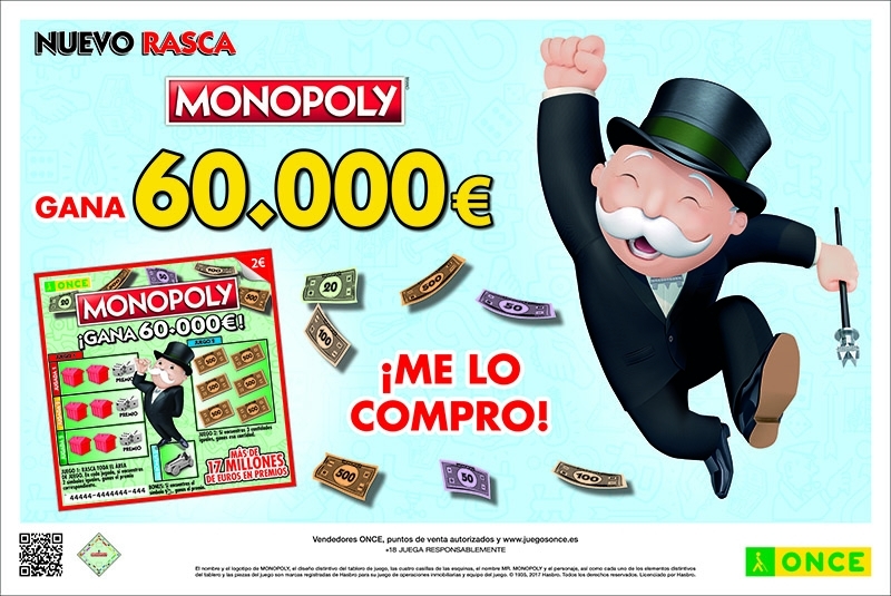 La ONCE presenta su nuevo' Rasca Monopoly'