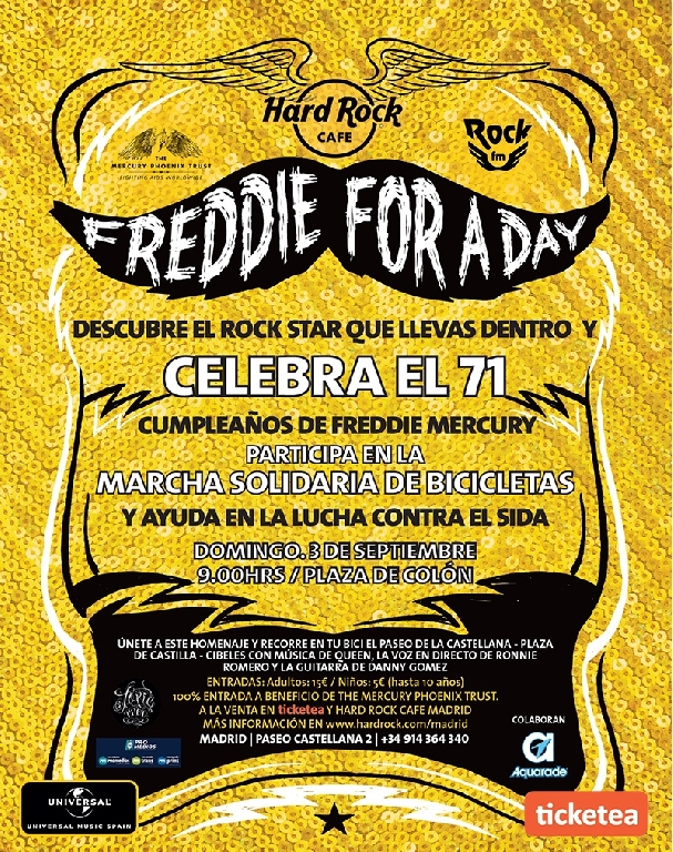 Hard Rock Cafe celebra el cumpleaños de Freddie Mercury