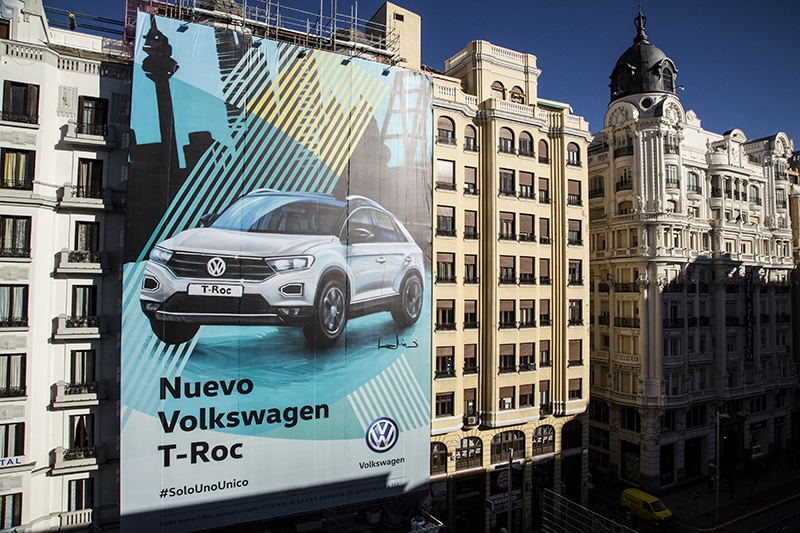 Un grafiti gigante para dar a conocer el nuevo SUV de Volkswagen