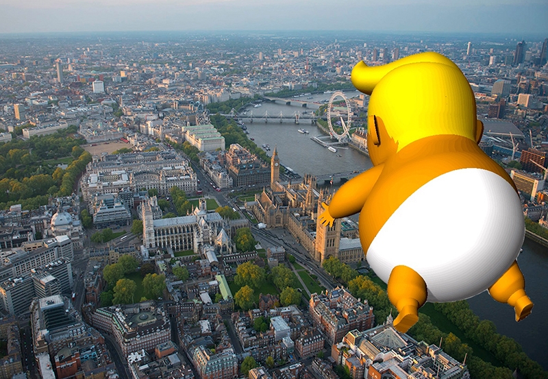 Un bebé gigante con la cara de Trump sobrevolará Londres