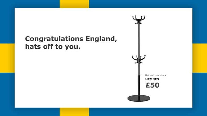IKEA se quita el sombrero ante la victoria de Inglaterra