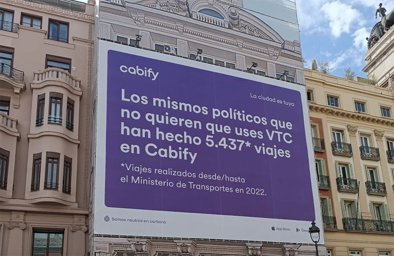 Cabify denuncia las 'contradicciones' de los políticos