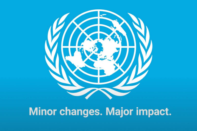 La ONU actualiza su logo para reflejar la subida del mar