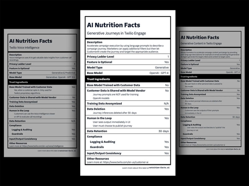 Twilio anuncia "etiquetas nutricionales de IA"