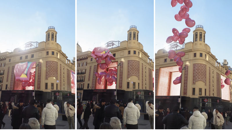 Callao City Lights llena de corazones el centro de Madrid