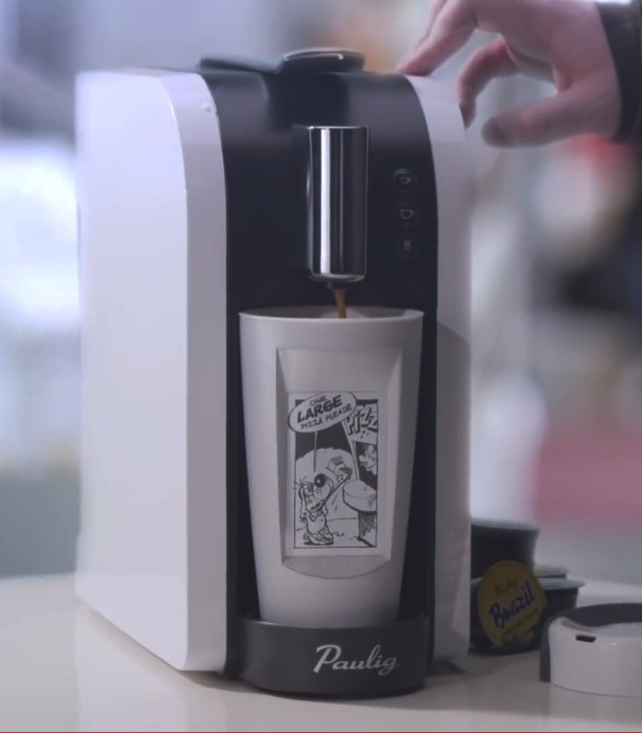 Una taza de café interactiva