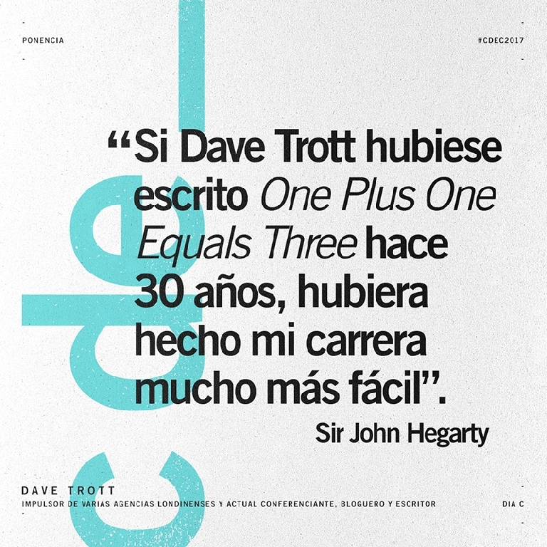 Dave Trott estará en el #cdec2017
