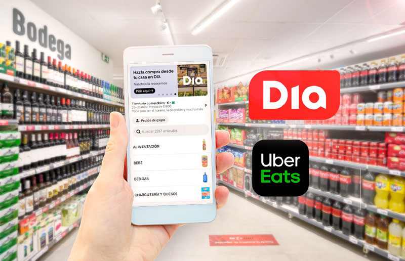 DIA estrena reparto a domicilio en menos de una hora con Uber Eats