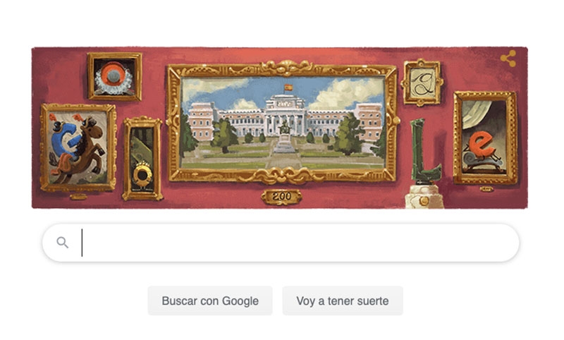 Doodle para celebrar el 200 cumpleaños del Prado