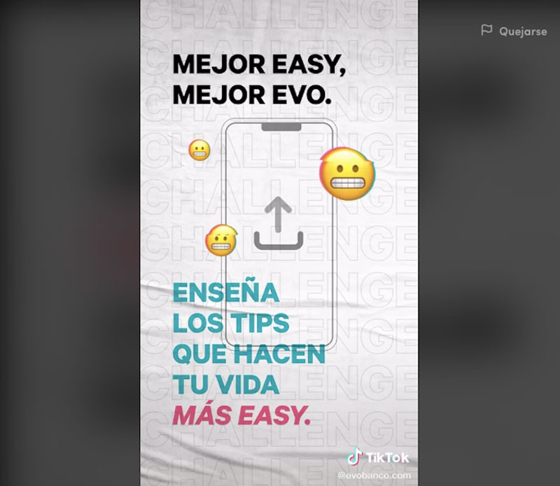 EVO Banco nos invita a divertirnos en TikTok