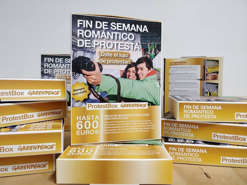 Greenpeace lanza "cajas de experiencias" para protestar