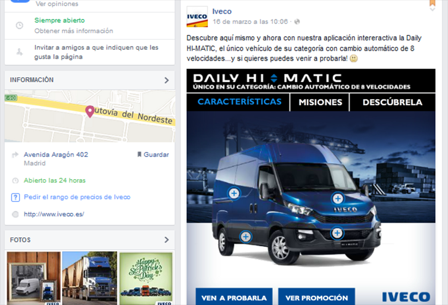 Post interactivo de IVECO para presentar Daily Hi-Matic