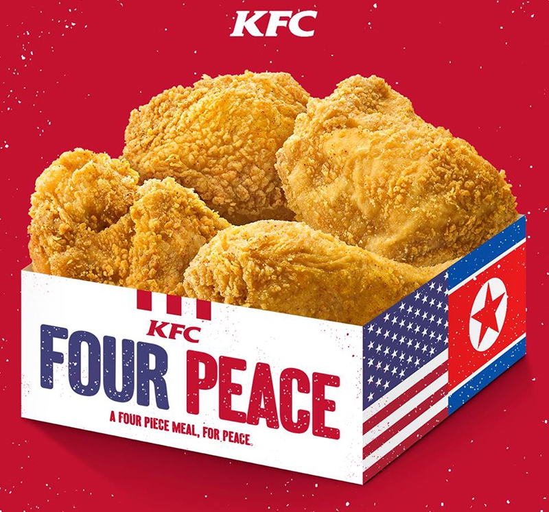 "KFC Four Peace", pollo frito para Trump y Kim Jong-un