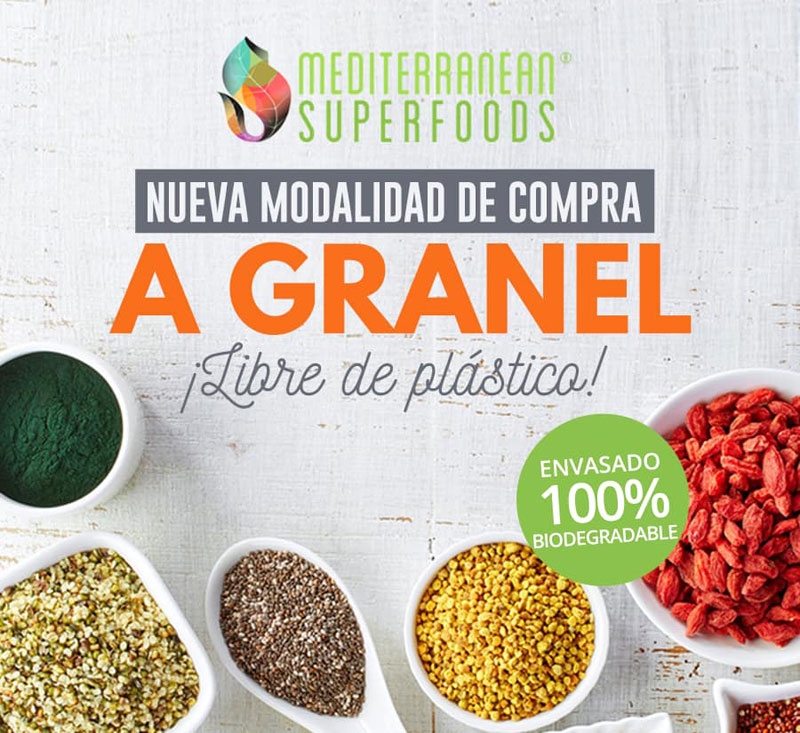 Superalimentos a granel con envases compostables