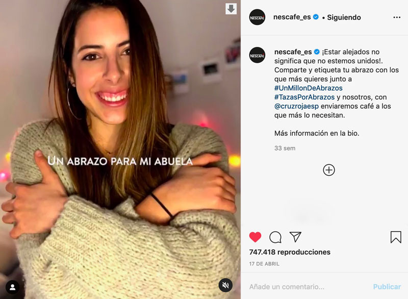 #UnMillonDeAbrazos de Nescafé, Mejor Proyecto Social 2020