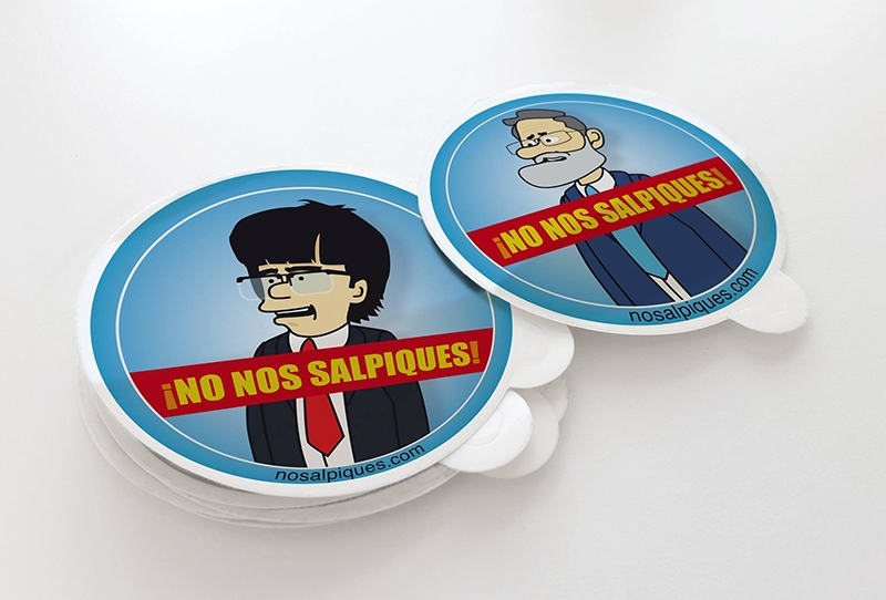 Pegatinas para inodoros en respuesta a la crisis catalana