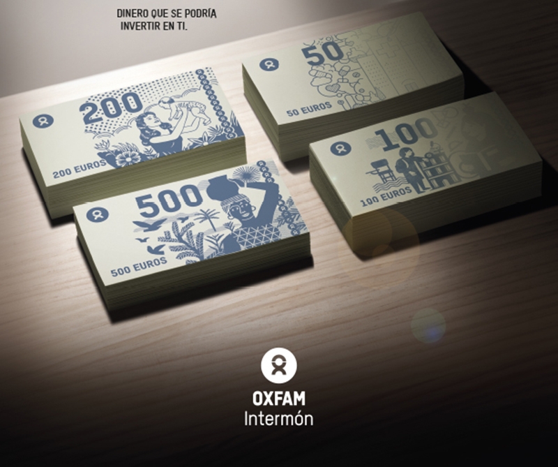 Oxfam Intermon lanza una colección de billetes "invisibles"