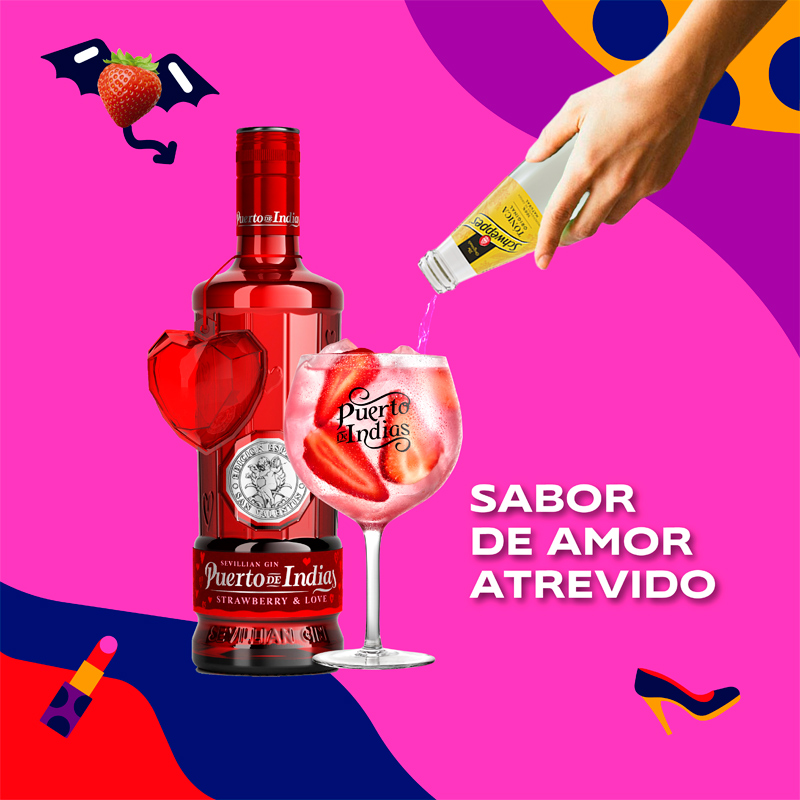 La ginebra Puerto de Indias se tiñe de rojo por San Valentín