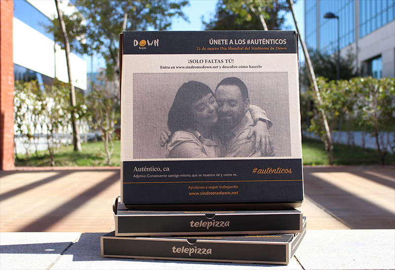 Cajas de Telepizza en apoyo al Día del Síndrome de Down