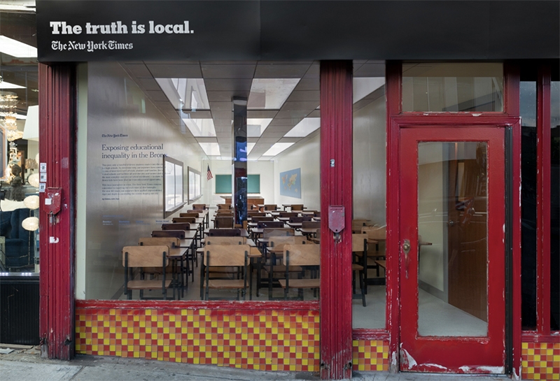 The New York Times recrea sus noticias locales en la calle